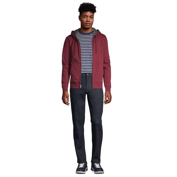 NWT Lands End Men's Serious Sweats Sherpa Lined Hoodie Size M $100 LE02 - Picture 1 of 5